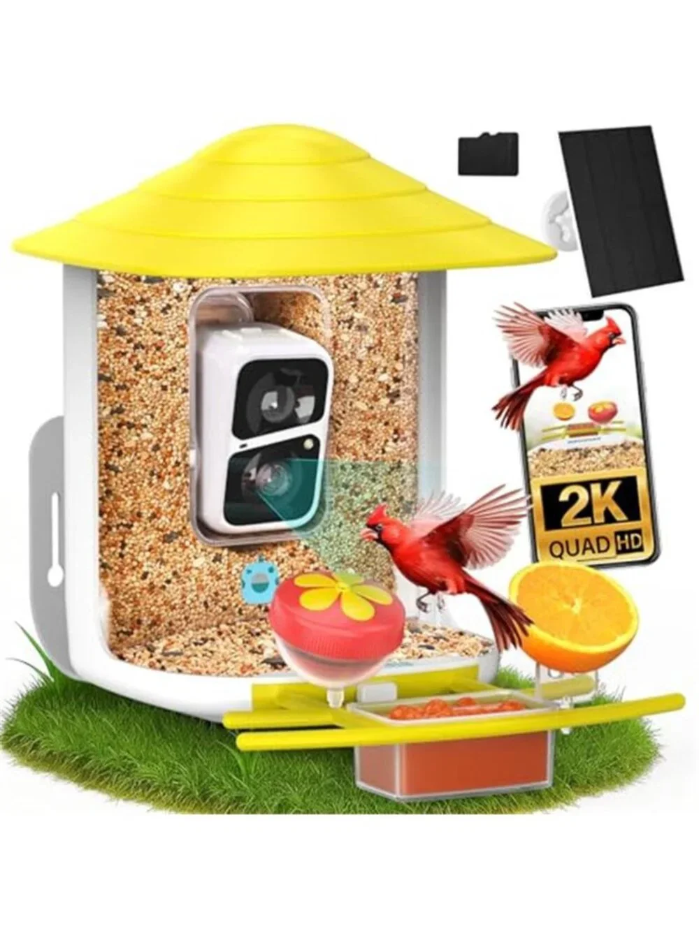 New TUC Bird Feeder with Camera 2K HD Live with 32GB Card Auto Detect